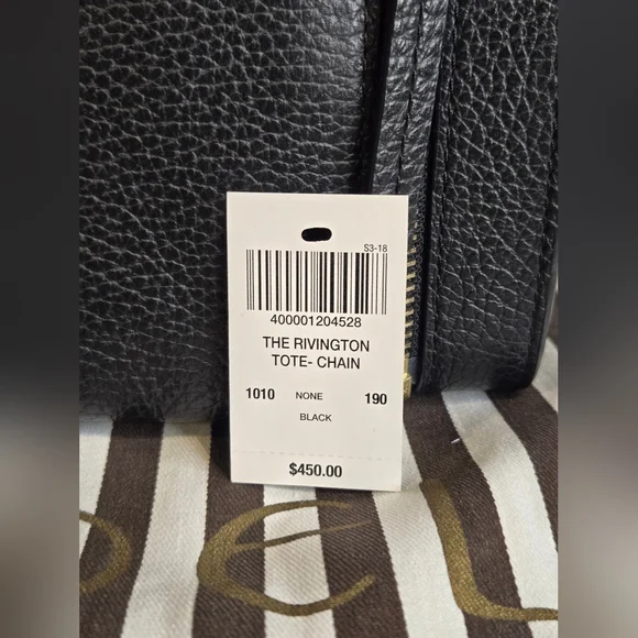 Henri Bendel The Rivington Black Leather Convertible Tote - Picture 12 of 16